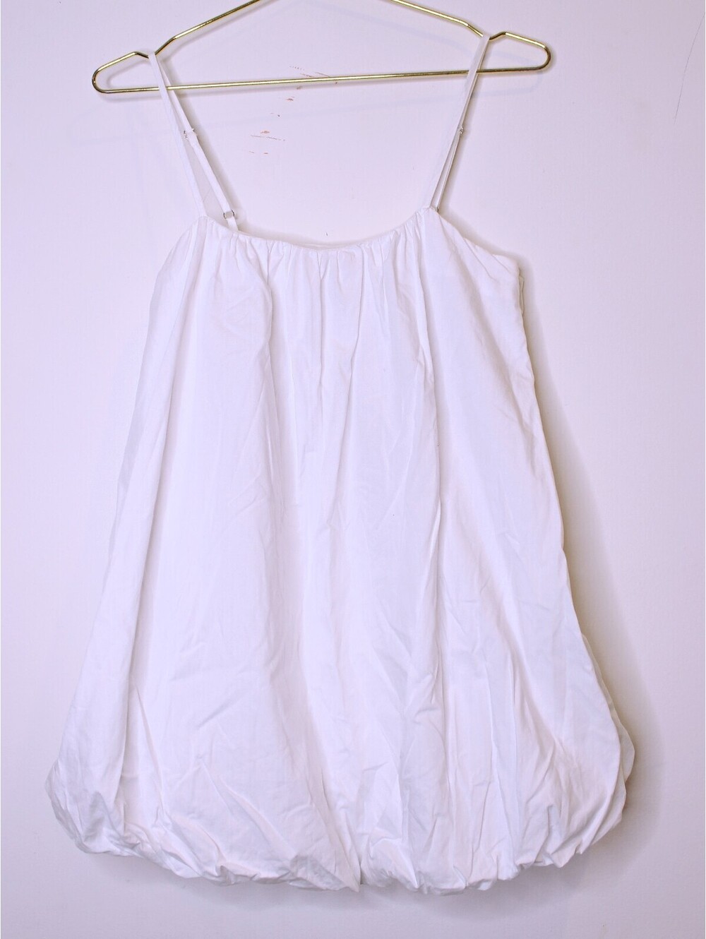 White Cotton Balloon Tank Blouse - Small